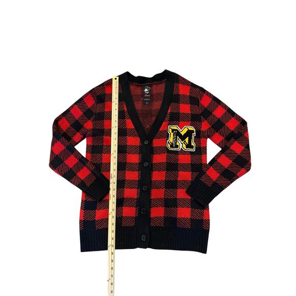 Disney x Forever 21 Varsity Mickey Mouse Patch Cardigan Buffalo Plaid Size M - Picture 8 of 11